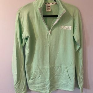 PINK - Three-quarter zip sweater